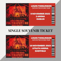 Louis Tomlinson ‘Faith In The Future’ inspired souvenir tickets