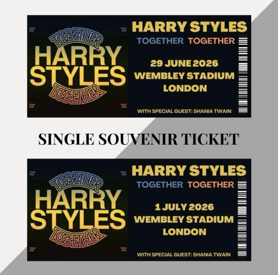 Harry Styles ‘Together Together Tour’ inspired souvenir tickets (Wembley)