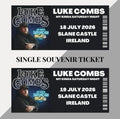 Luke Combs ‘My Kinda Saturday Night’ inspired souvenir tickets