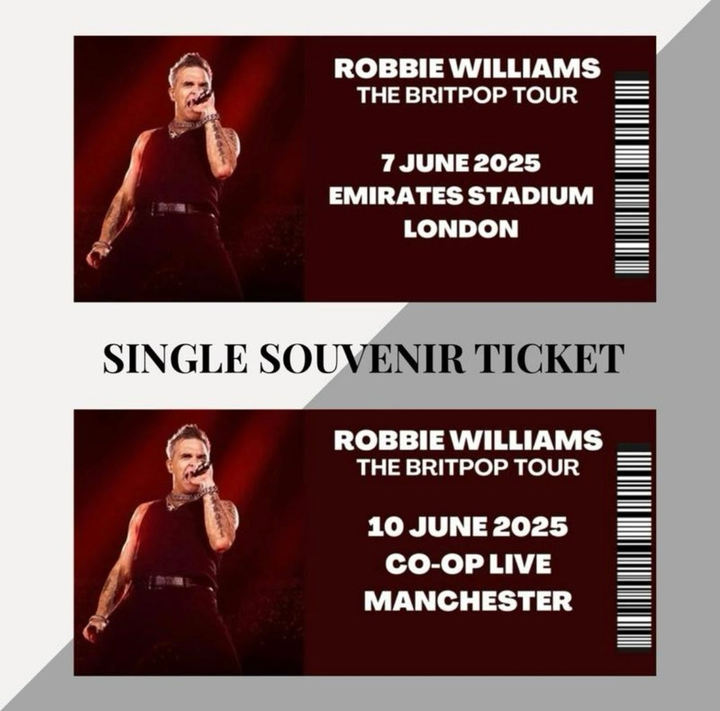 Robbie Williams ‘Britpop Tour’ inspired souvenir tickets