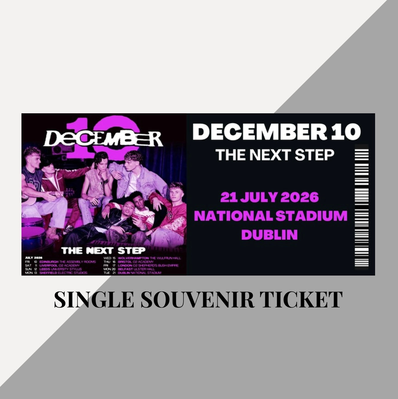 December 10 Tour inspired souvenir tickets