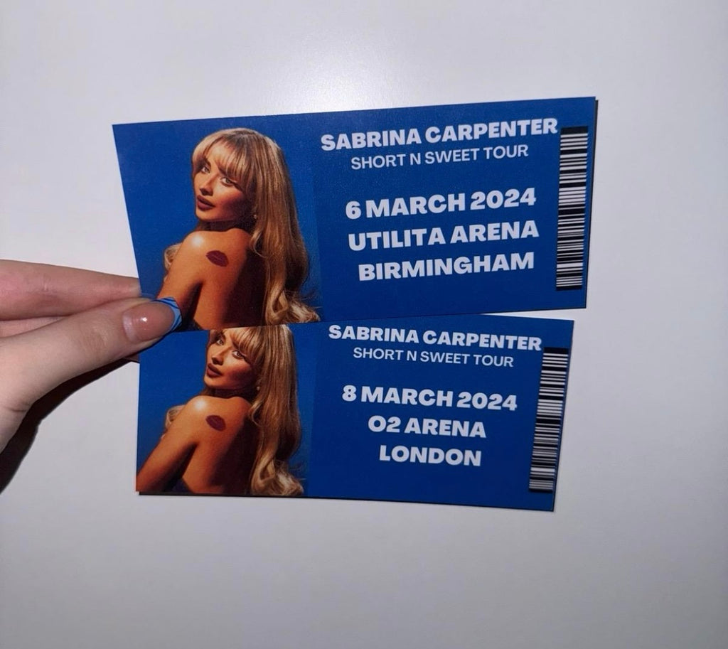 Sabrina Carpenter ‘Short N Sweet Tour’ inspired souvenir tickets