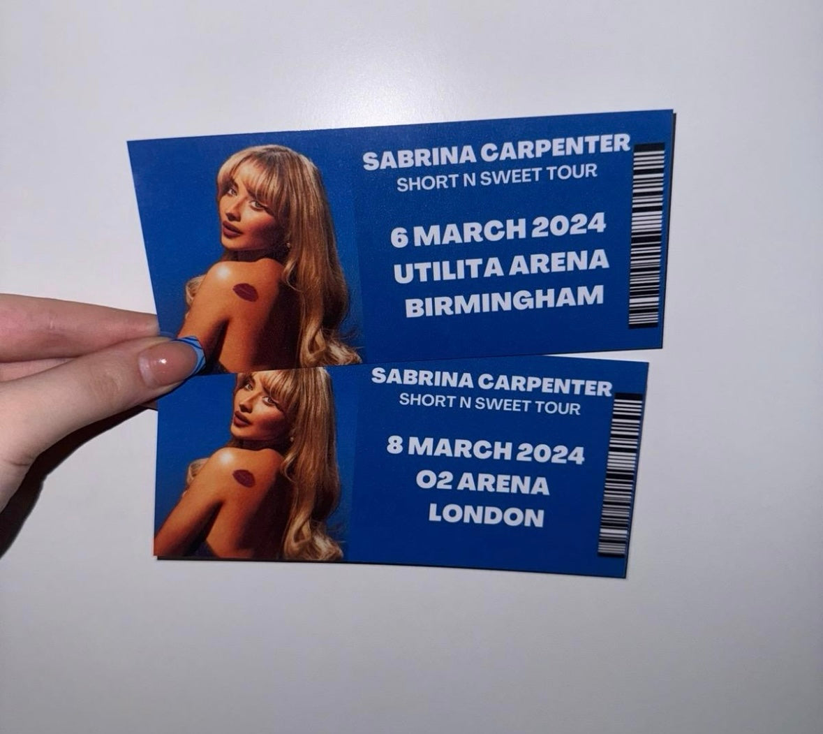 Sabrina Carpenter ‘Short N Sweet Tour’ inspired souvenir tickets