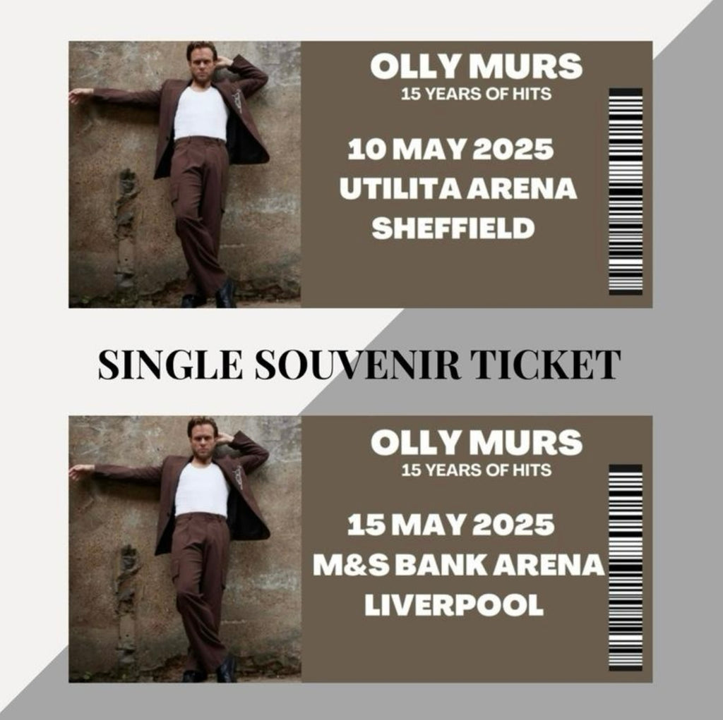 Olly Murs ‘15 Years of Hits Tour’ inspired souvenir tickets