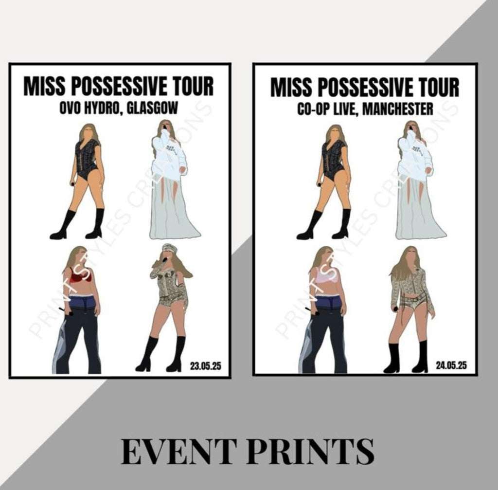Tate McRae ‘Miss Possessive Tour’ inspired event prints