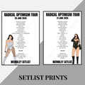 Dua Lipa ‘Radical Optimism’ Tour inspired setlist prints