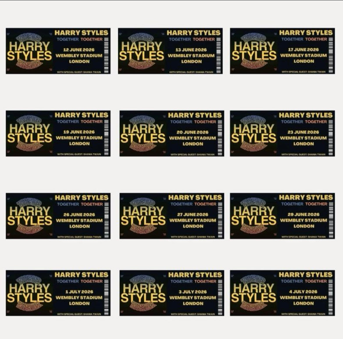 Harry Styles birthday card and souvenir ticket bundle