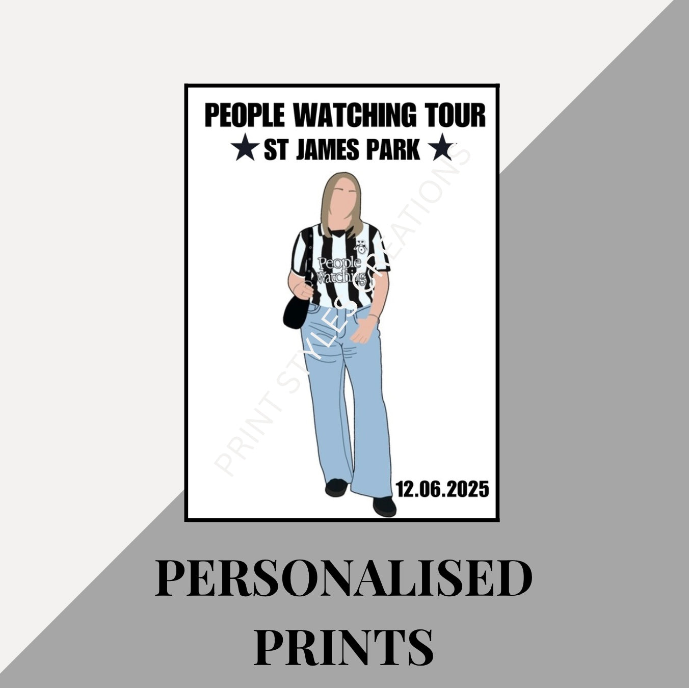 Sam Fender People Watching Tour inspired personalised tour prints