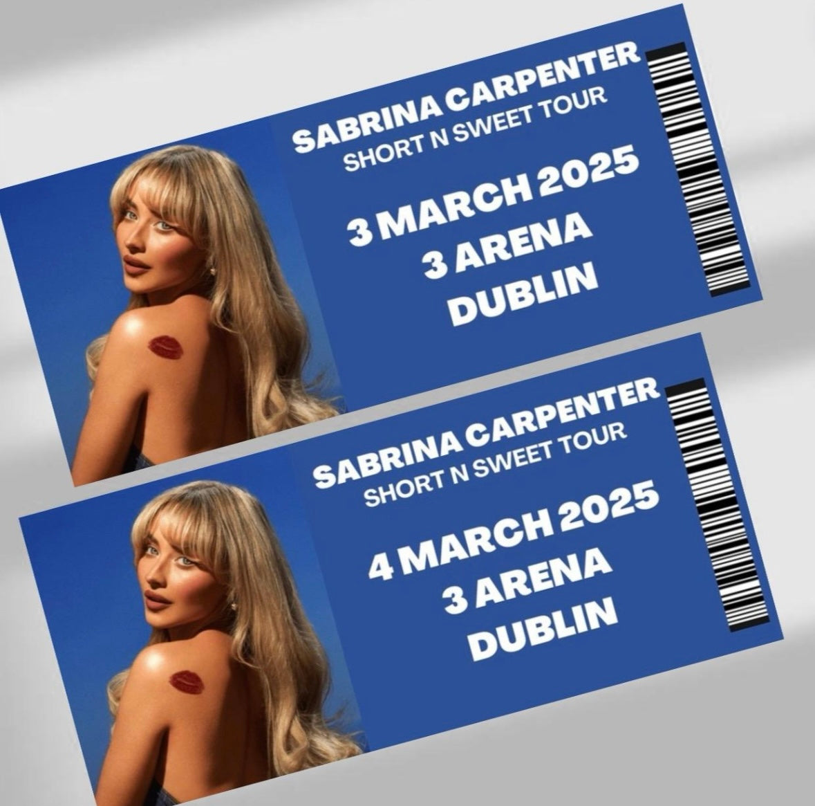 Sabrina Carpenter ‘Short N Sweet Tour’ inspired souvenir tickets