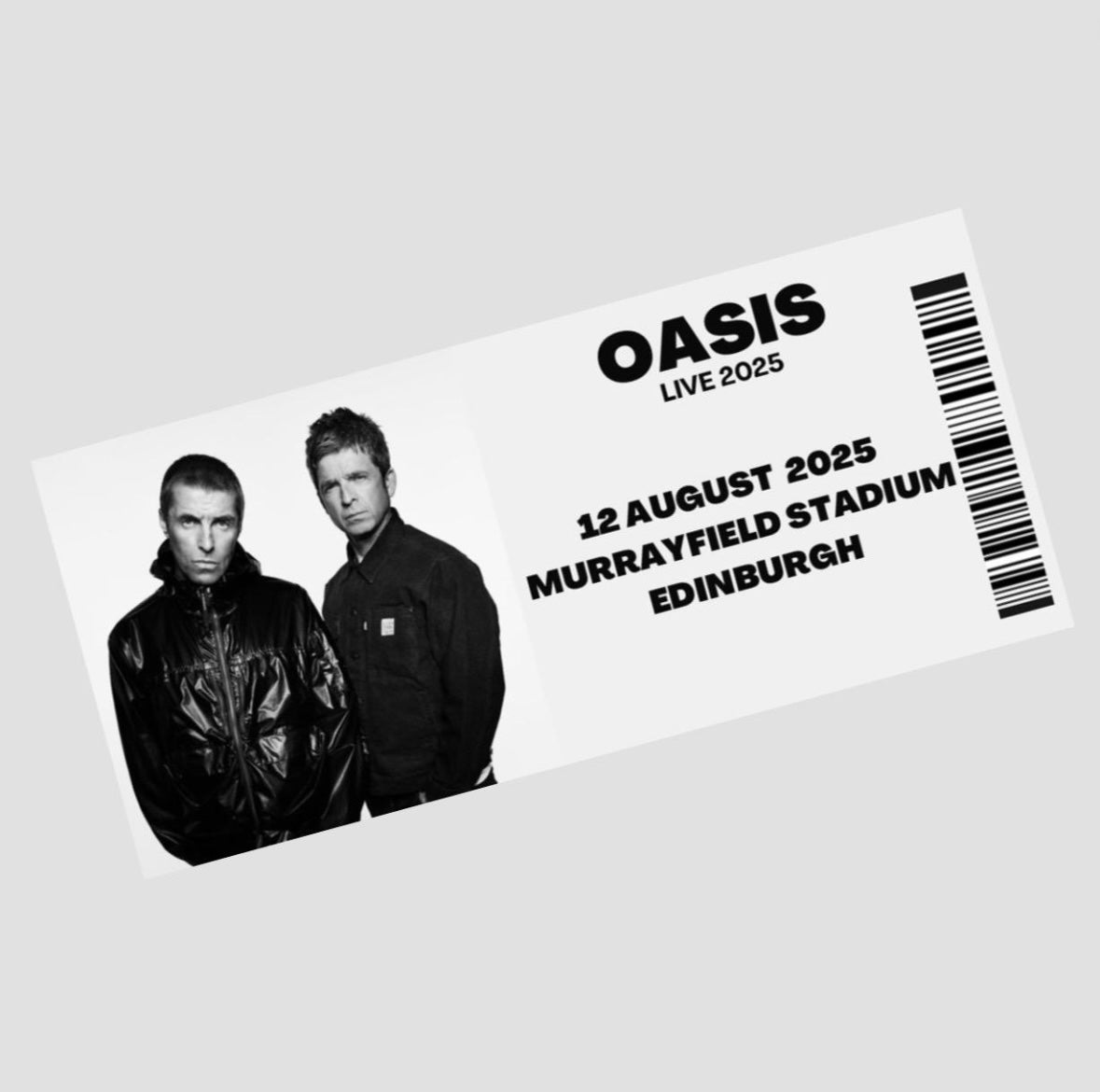 Oasis Live 25 inspired souvenir tickets
