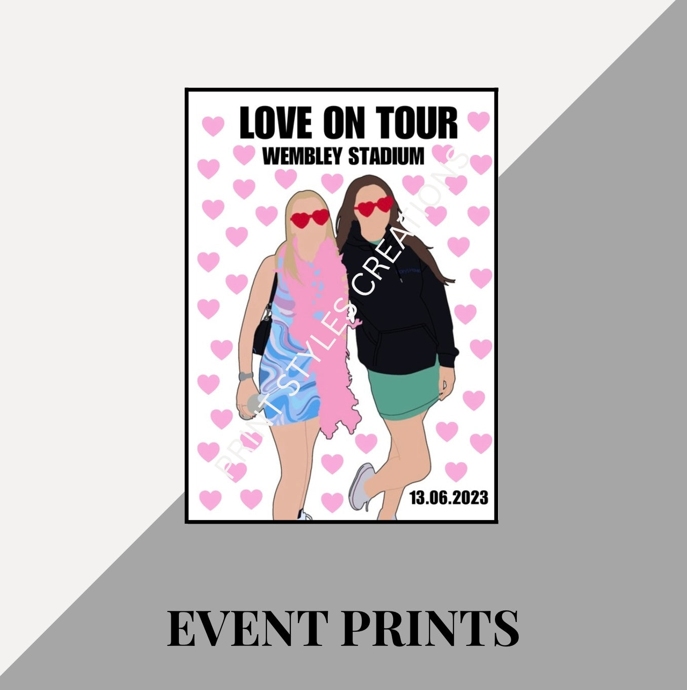Harry Styles Love On Tour personalised tour prints