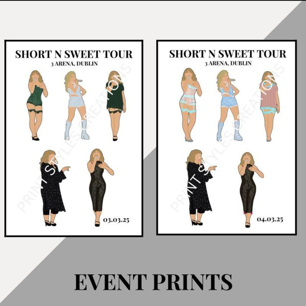 Sabrina Carpenter ‘Short N Sweet Tour’ inspired event prints