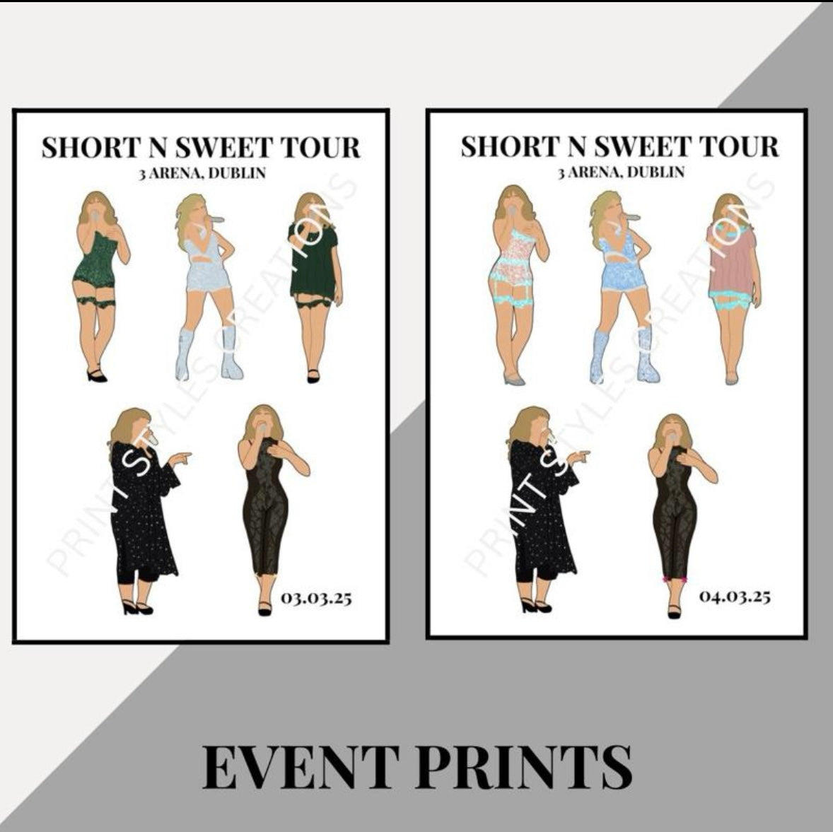 Sabrina Carpenter ‘Short N Sweet Tour’ inspired event prints
