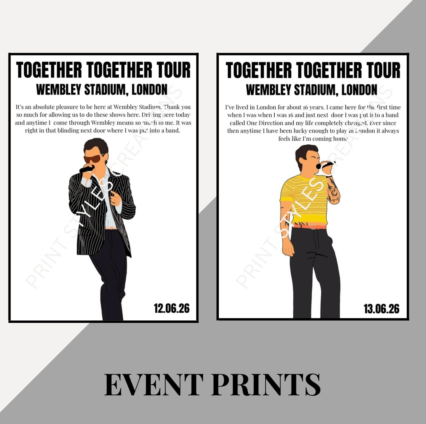 Harry Styles Together Together Tour’ inspired speech prints
