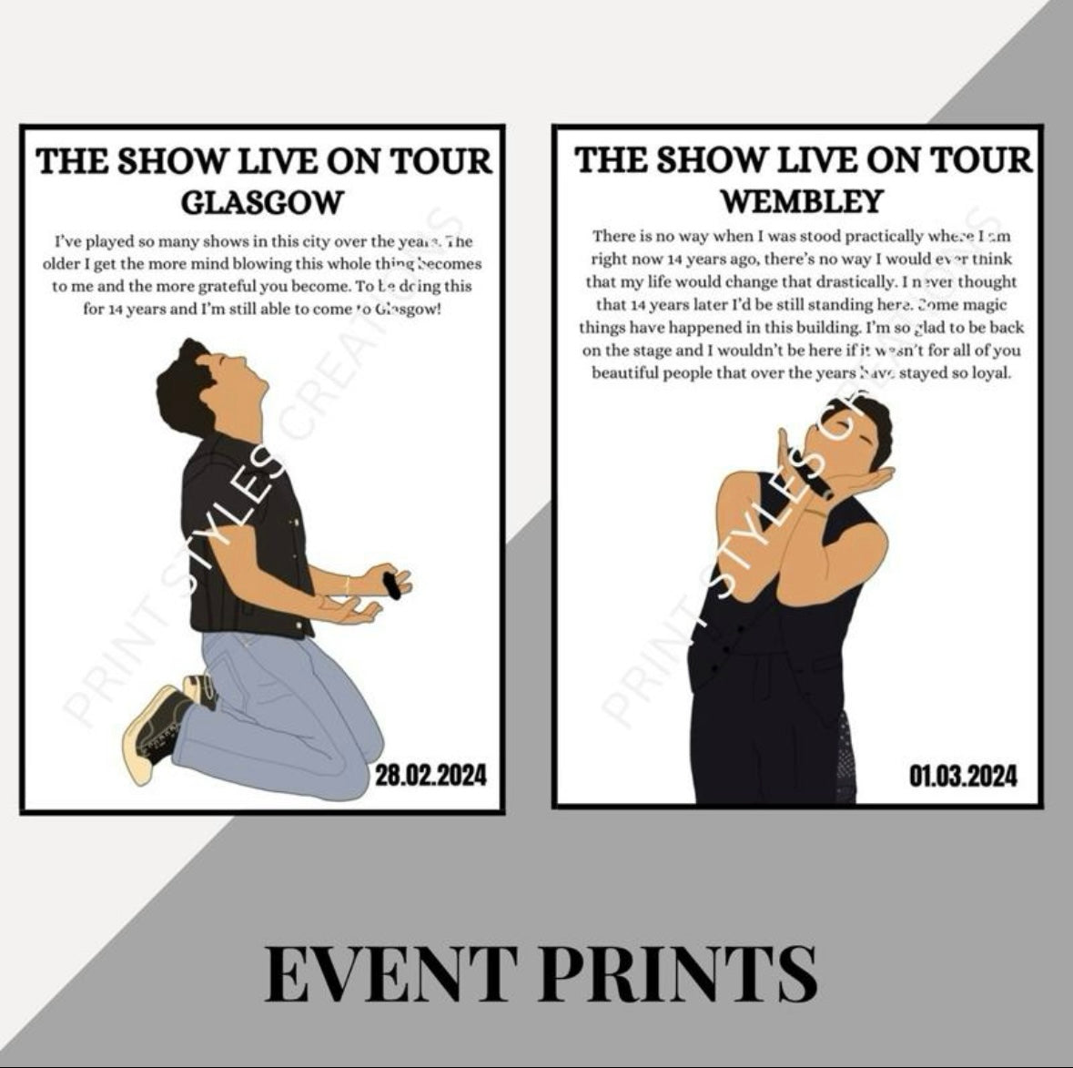 Niall Horan ‘The Show Live On Tour’ speech inspired prints