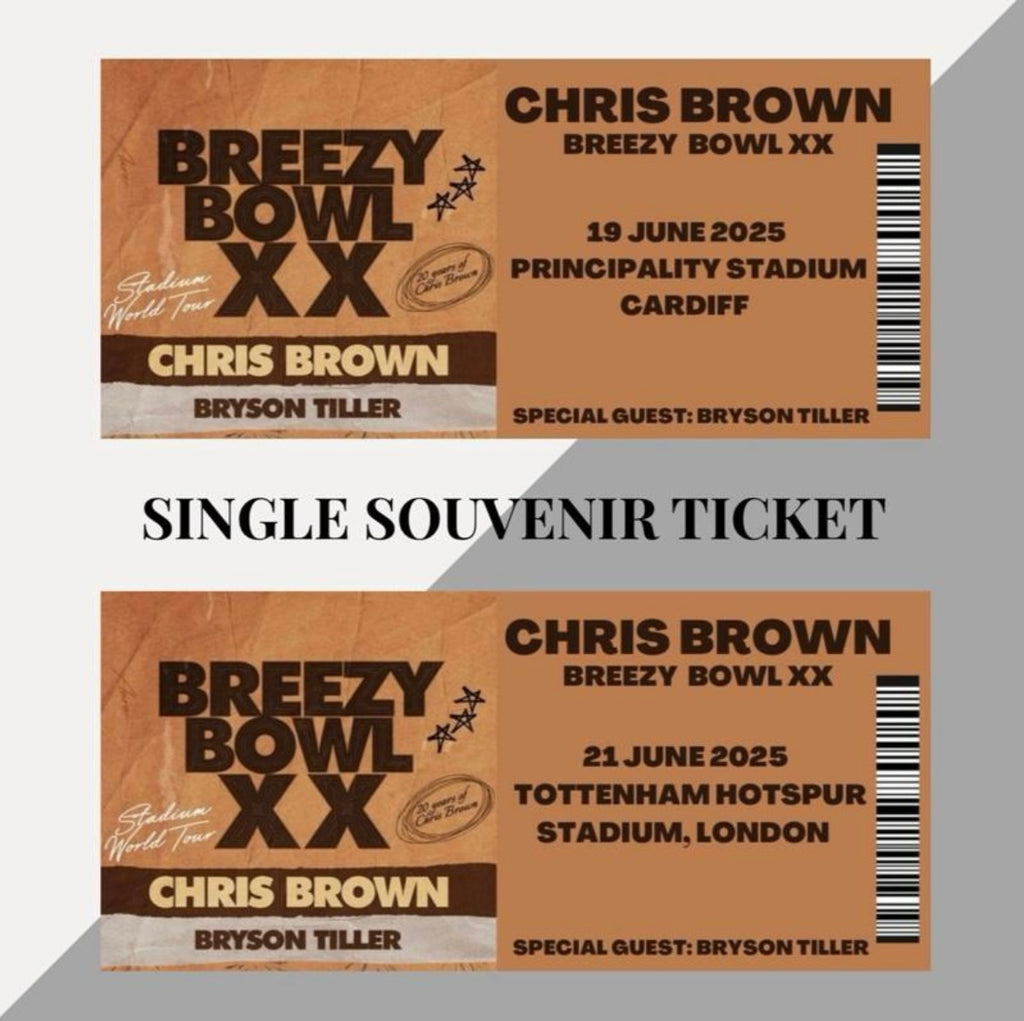 Chris Brown ‘Breezy Bowl XX Tour’ inspired souvenir tickets