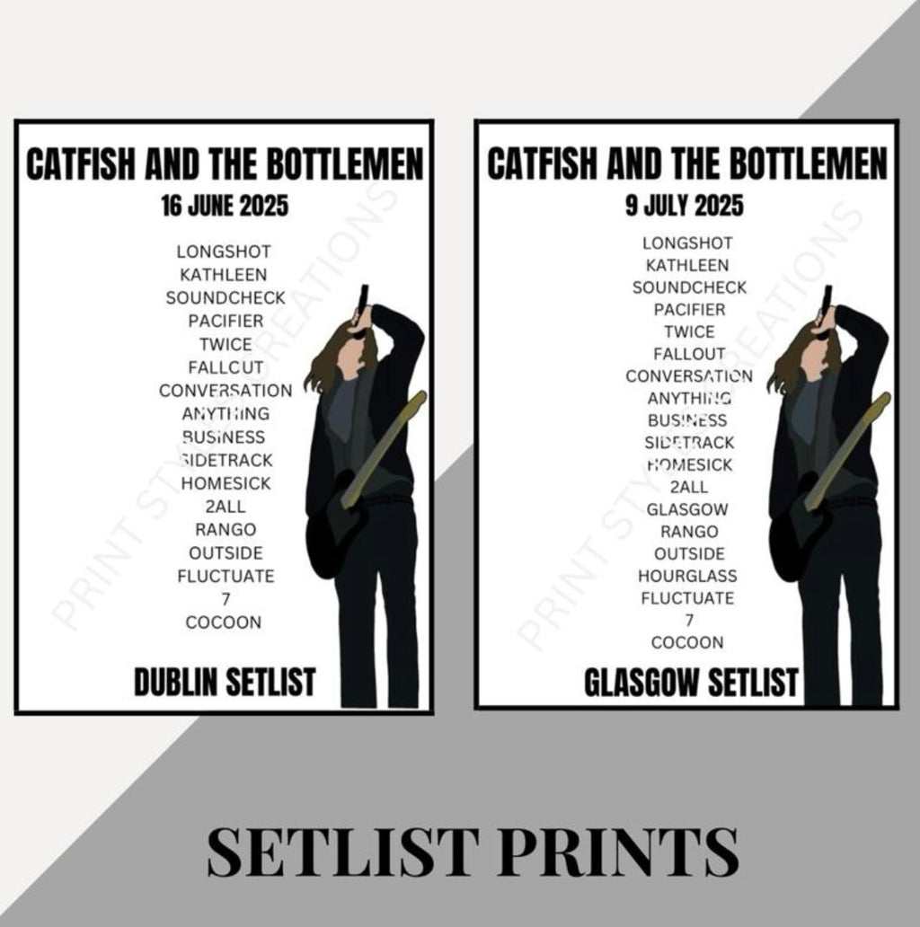 Catfish and the Bottlemen Tour inspired setlist prints