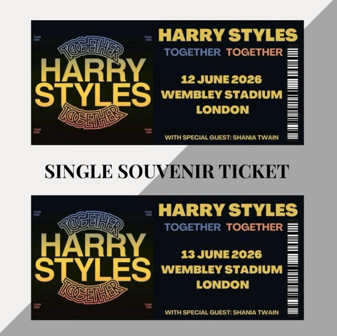 Harry Styles ‘Together Together Tour’ inspired souvenir tickets (Wembley)