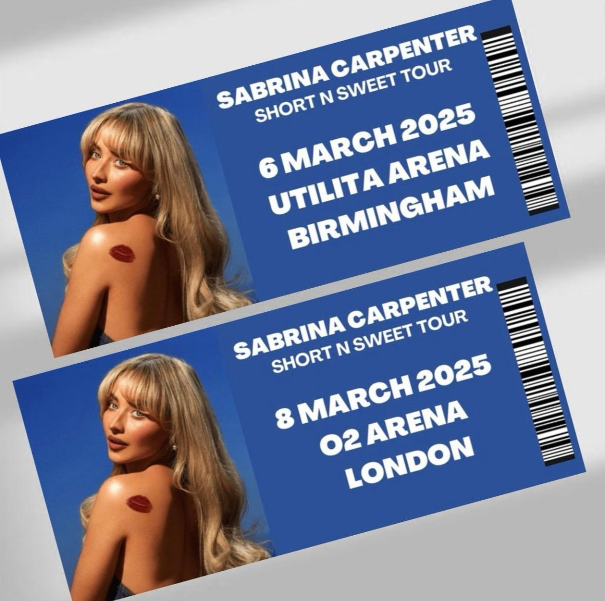 Sabrina Carpenter ‘Short N Sweet Tour’ inspired souvenir tickets