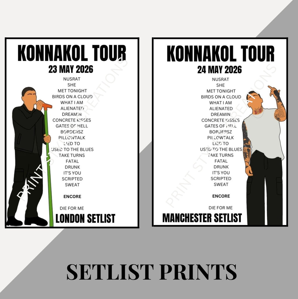 Zayn ‘Konnakol Tour’ inspired setlist prints