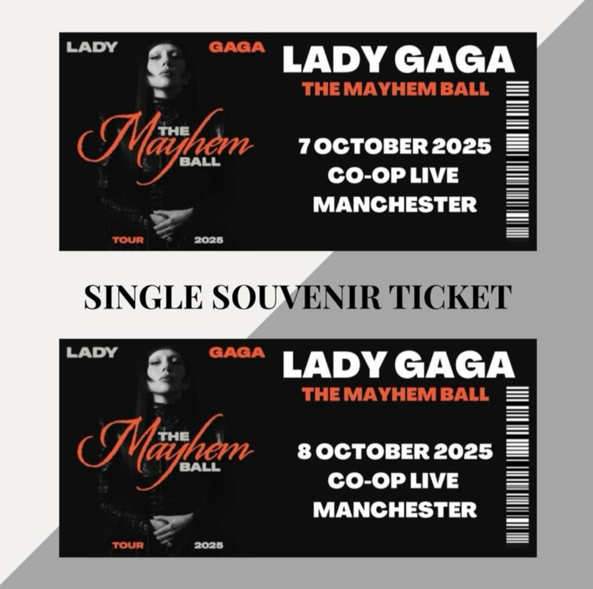 Lady Gaga ‘The Mayhem Tour’ inspired souvenir tickets