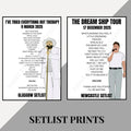 Lady Gaga \ Teddy Swims inspired setlist prints