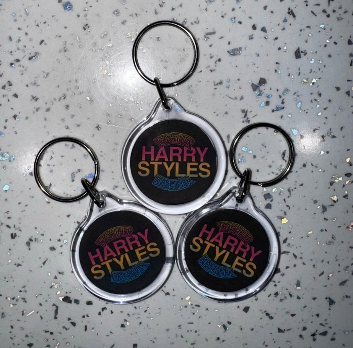 Harry Styles ‘Together Together Tour’ inspired round keyrings