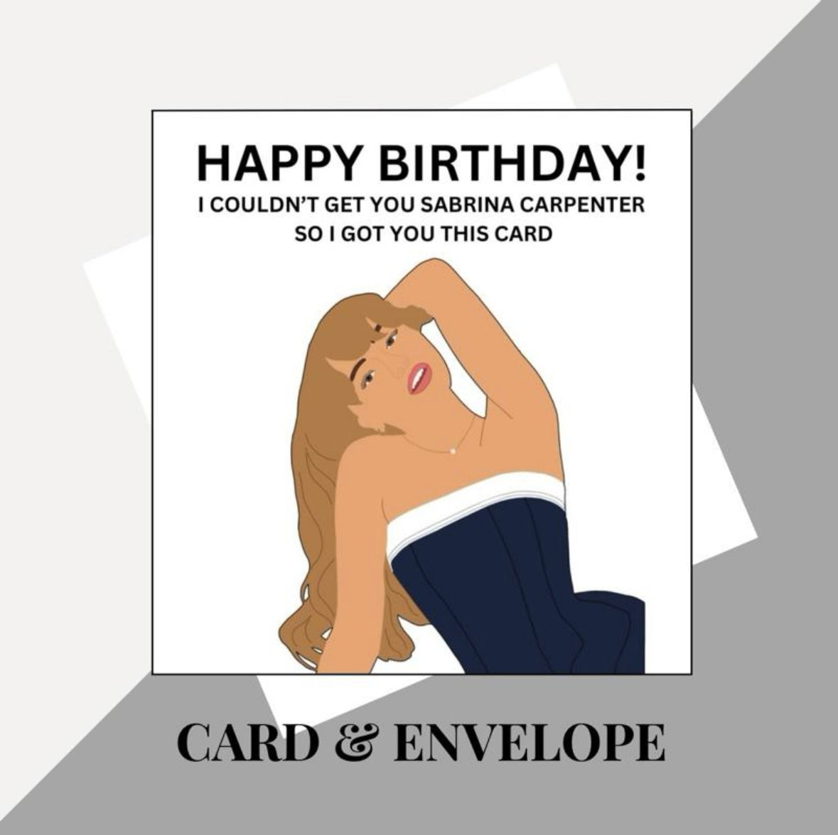 Sabrina Carpenter inspired birthday card