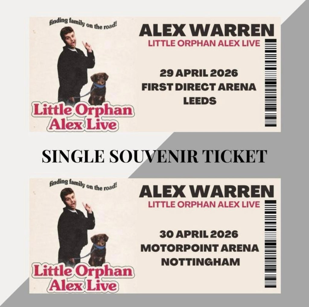 Alex Warren ‘Little Orphan Alex Live’ tour inspired souvenir tickets