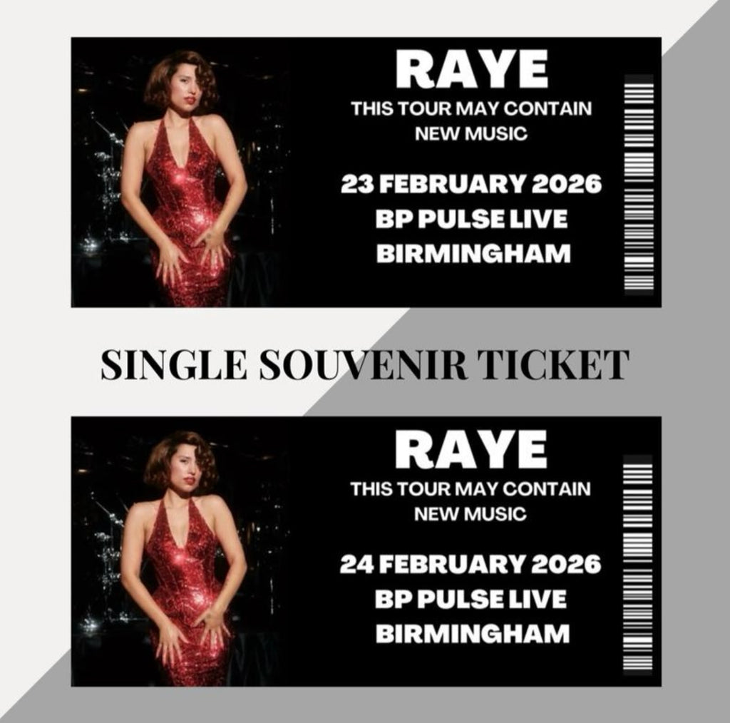Raye ‘This Tour May Contain New Music’ inspired souvenir tickets