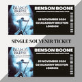 Benson Boone ‘Fireworks and Rollerblades Tour’ inspired souvenir tickets