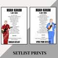 Noah Kahan Tour inspired setlist prints