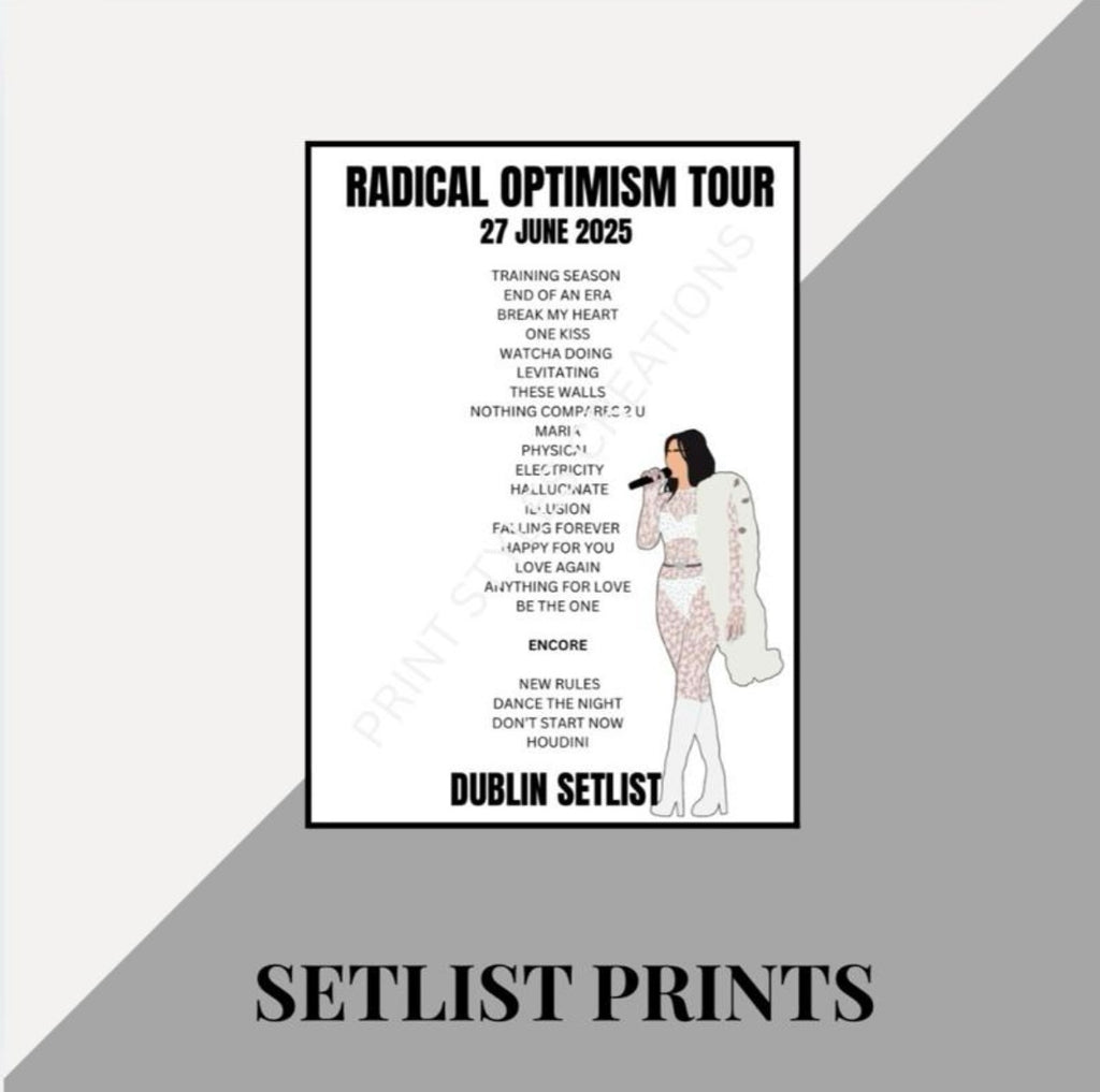 Dua Lipa ‘Radical Optimism’ Tour inspired setlist prints