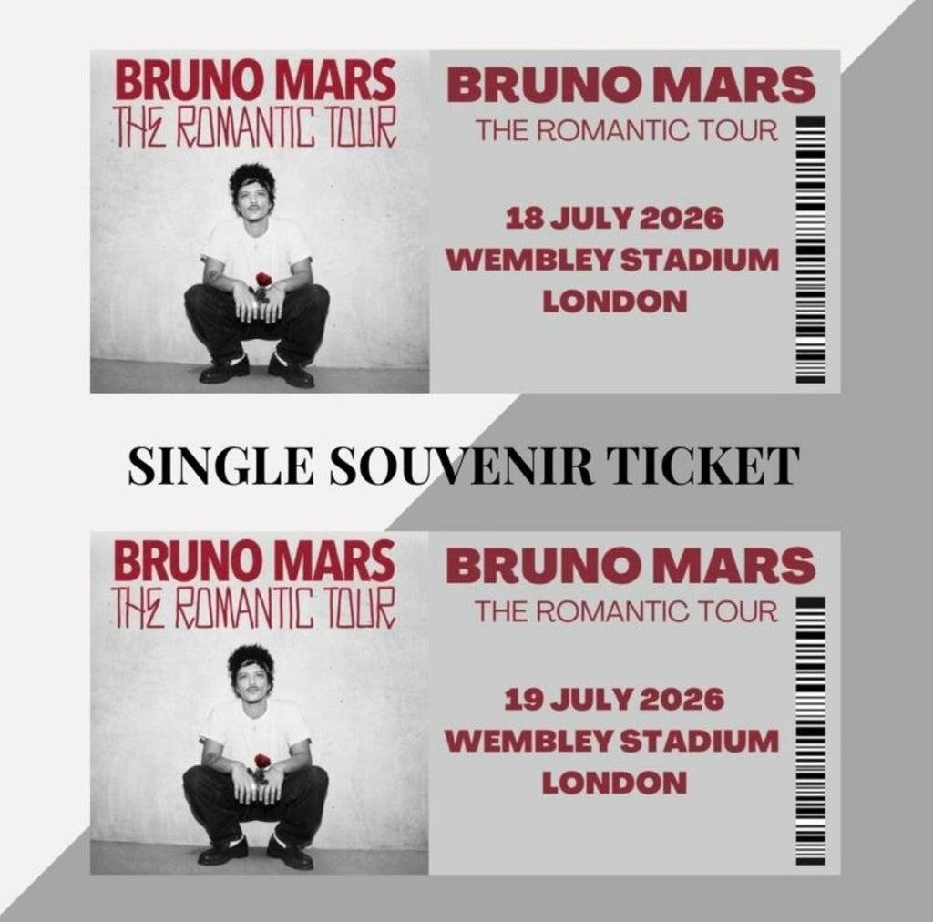 Bruno Mars ‘The Romantic Tour’ inspired souvenir tickets