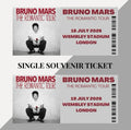 Bruno Mars ‘The Romantic Tour’ inspired souvenir tickets