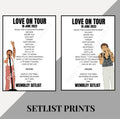 Harry Styles ‘Love On Tour’ inspired setlist prints