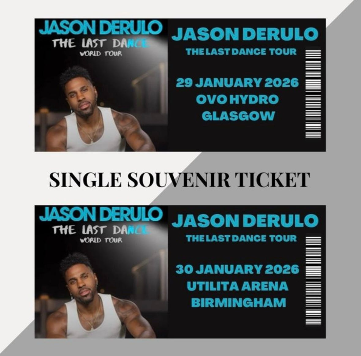 Jason Derulo ‘The Last Dance Tour’ inspired souvenir tickets