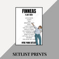 Finneas Hyde Park inspired setlist prints