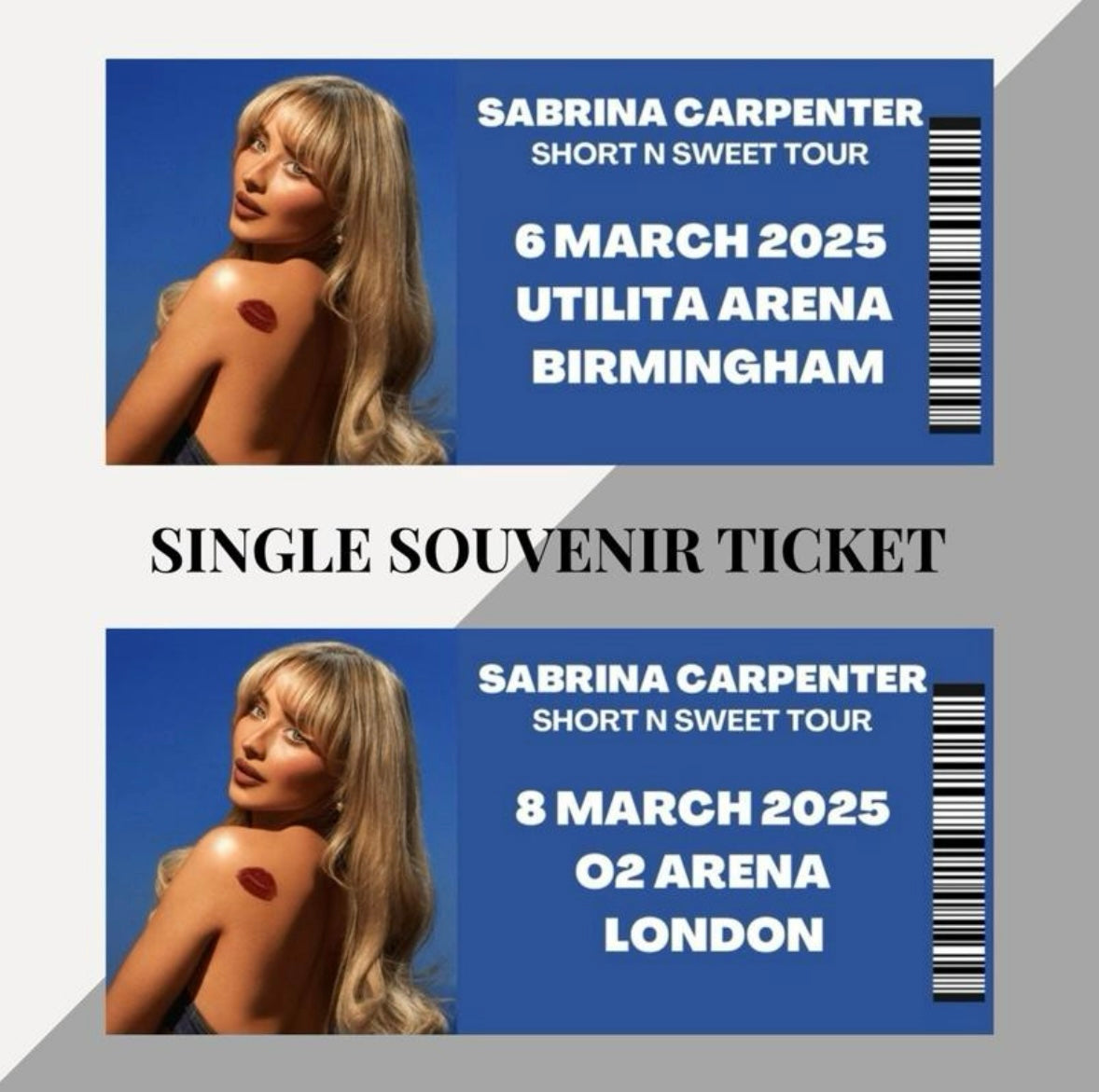 Sabrina Carpenter ‘Short N Sweet Tour’ inspired souvenir tickets