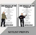 Lewis Capaldi 2025 Tour inspired setlist prints