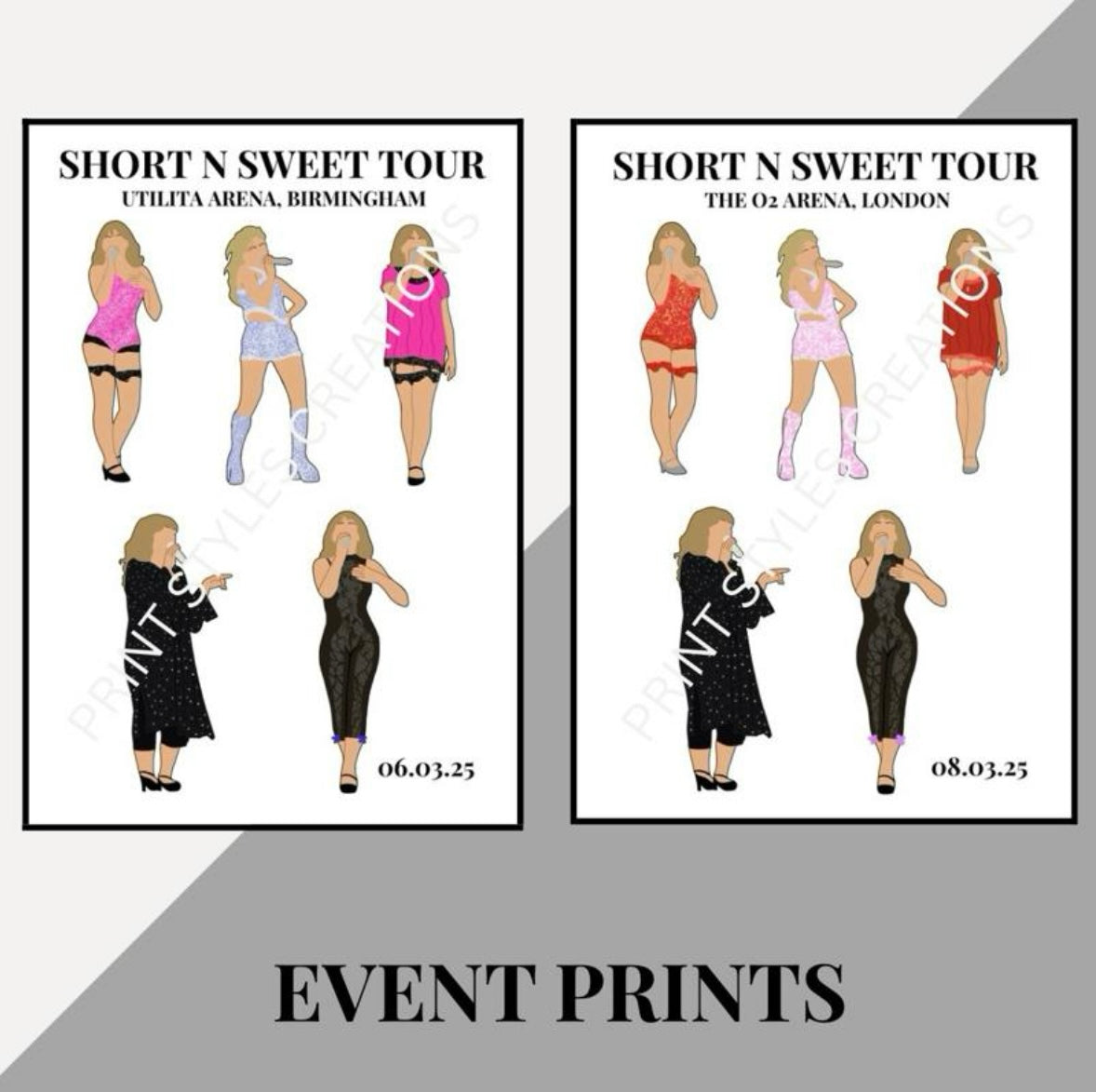 Sabrina Carpenter ‘Short N Sweet Tour’ inspired event prints