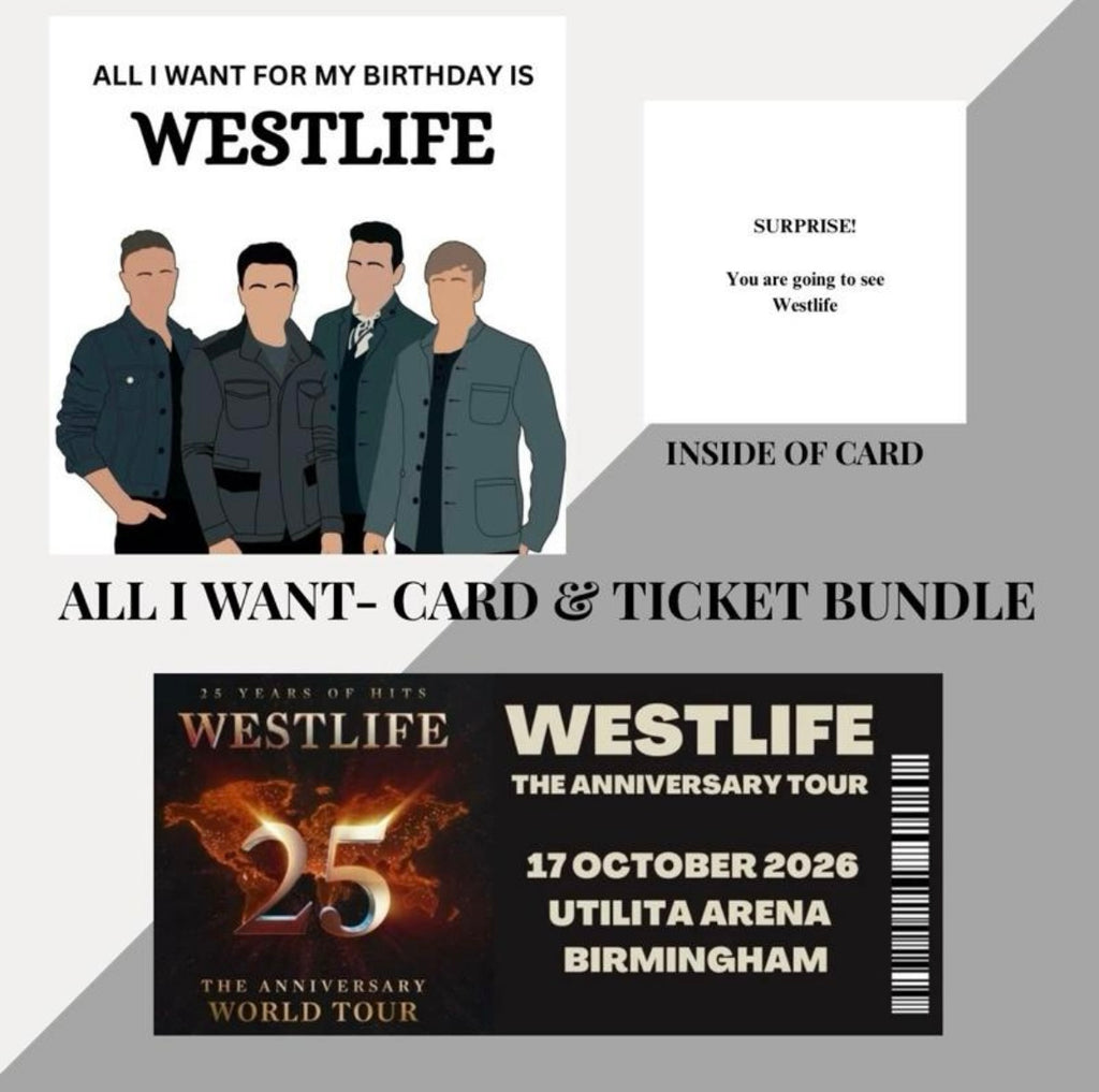 Westlife birthday card and souvenir ticket bundle