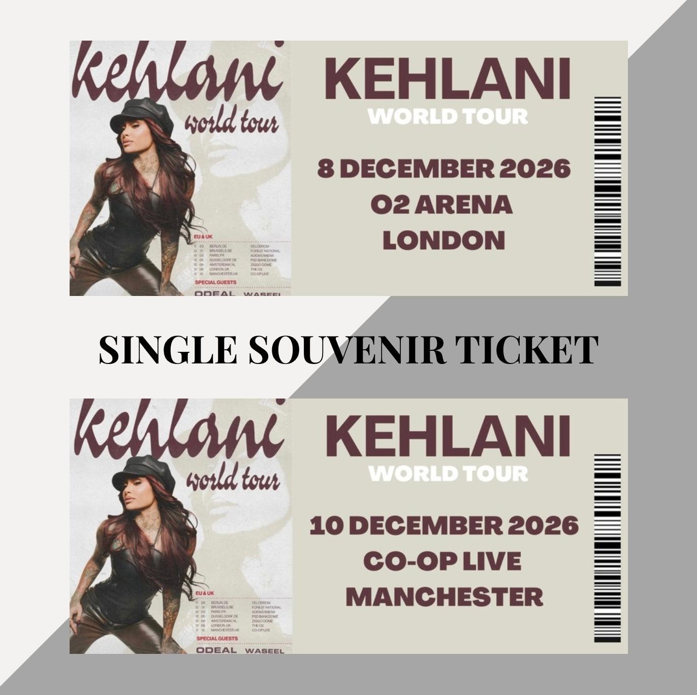 Kehlani inspired souvenir tickets