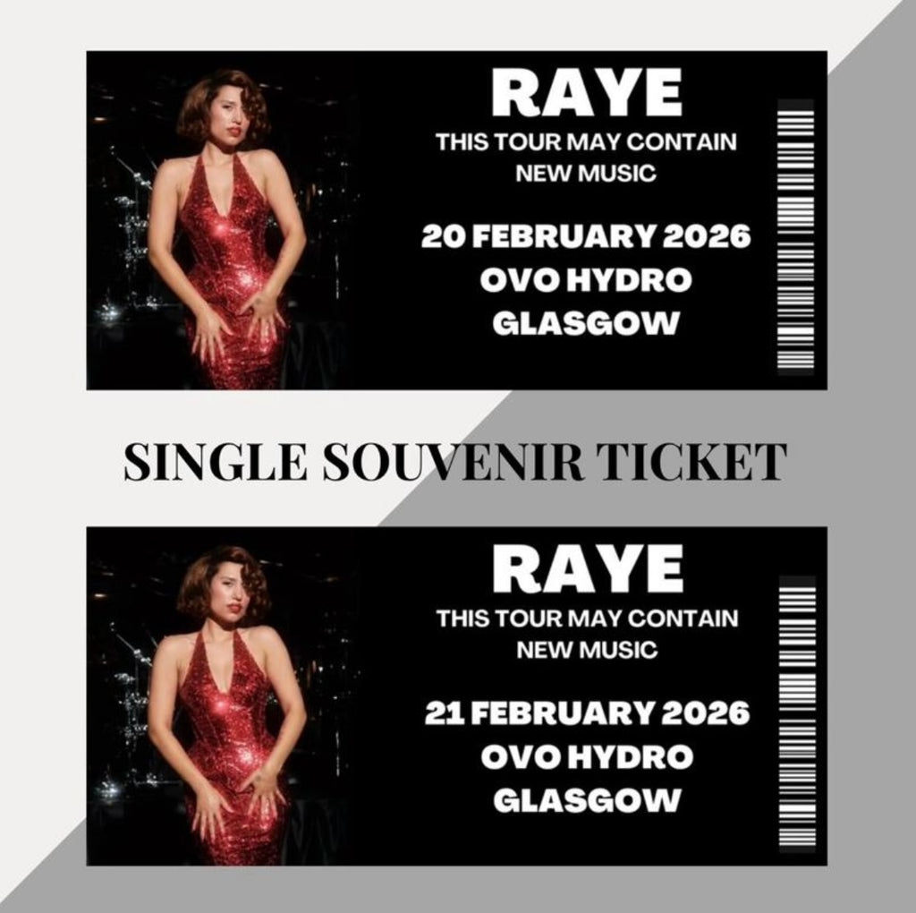 Raye ‘This Tour May Contain New Music’ inspired souvenir tickets