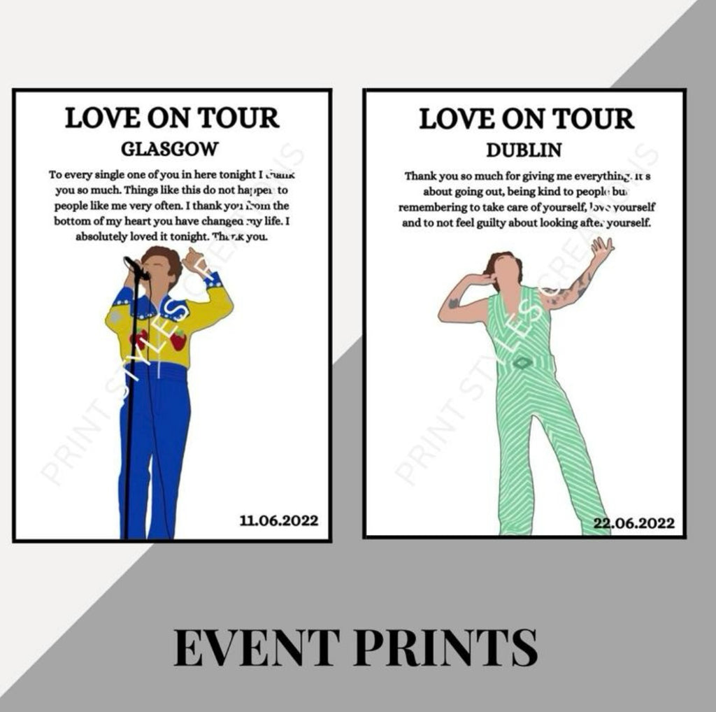 Harry Styles ‘Love On Tour’ inspired speech prints
