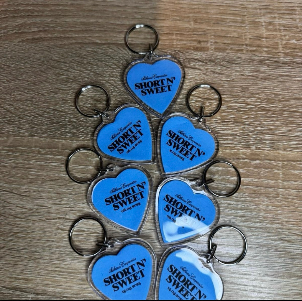 Sabrina Carpenter ‘Short N Sweet Tour’ heart shaped inspired keyrings
