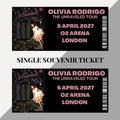 Olivia Rodrigo ‘The Unraveled Tour’ inspired souvenir tickets