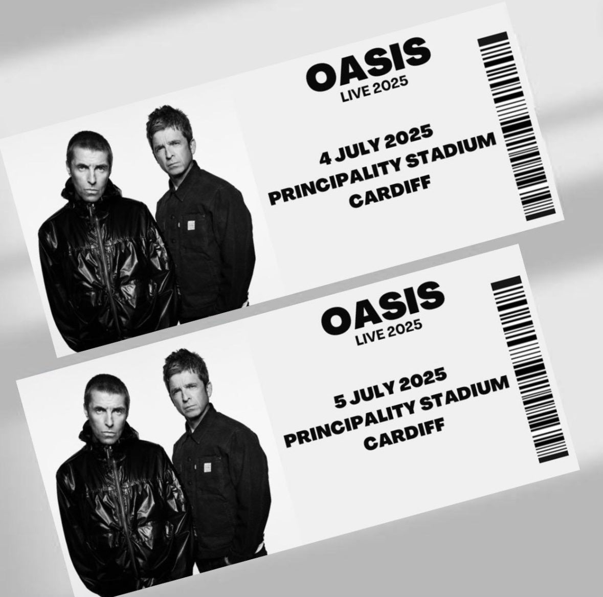 Oasis Live 25 inspired souvenir tickets