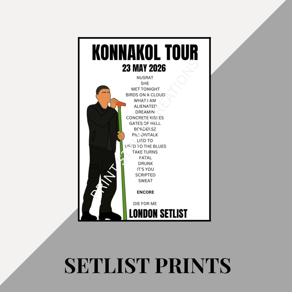 Zayn ‘Konnakol Tour’ inspired setlist prints
