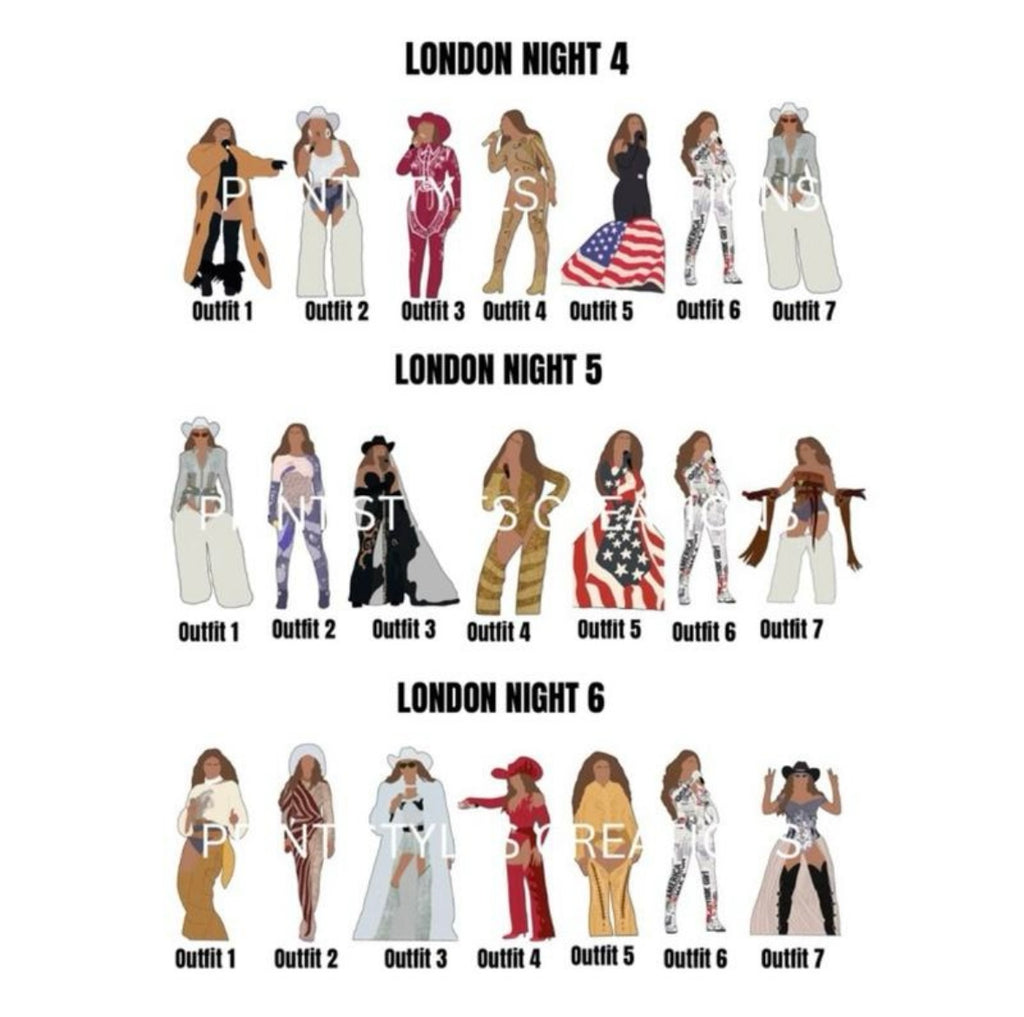 Beyoncé ‘Cowboy Carter Tour’ inspired setlist prints
